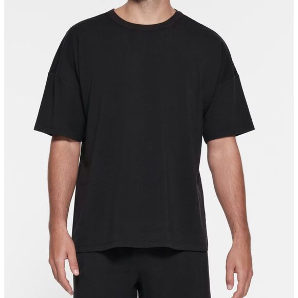 Men SKIMS Jersey Lounge Oversized T-Shirt in Onyx Size 2X - Picture 1 of 6